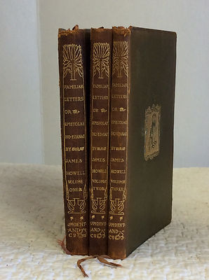FAMILIAR LETTERS - James Howell- 1903, 3v, leather, 17th century literature-image