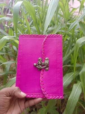 Vintage Leather bound Journal Antique Handmade Paper Notebook Diary Sketchbook-image