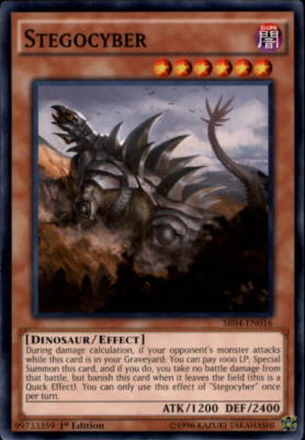 2017 Yu Gi Oh Dinosmashers Fury Structure Deck #SR04EN016 Stegocyber C-image