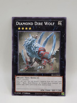 yugioh Diamond Dire Wolf SR14-EN042 Fire Kings Structure Deck 1st Edition Common-image