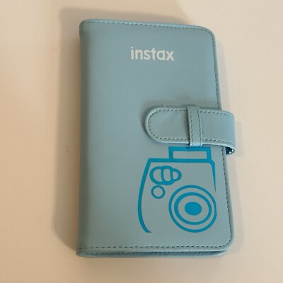 Fujifilm Instax Mini Photo Album Wallet Light Blue Holds 72 Instant Photos -image