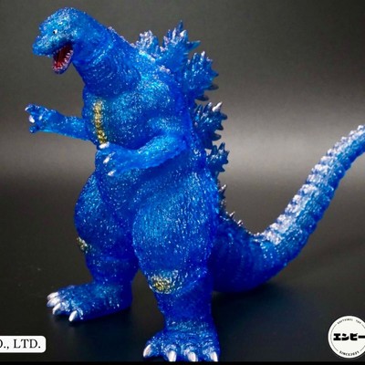 NEW Godzilla 1994 Clear Blue Painted Assembly Kit Mogegoji Soft Vinyl Emby Japan-image