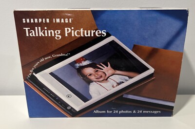 Sharper Image Talking Pictures Album for 24 4x6 Photos and 24 Messages NIB-image