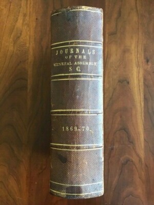 1869-1870 South Carolina Journal House & Senate, Reconstruction Era, Columbia SC-image