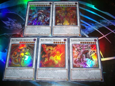 5 Card Red Dragon Archfiend Set Rising Scarred Calamity Supernova SDCK Yu-Gi-Oh!-image