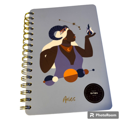 Be Rooted Zodiac AIRIES Spiral Bound College Ruled Hard Cover Journal-image