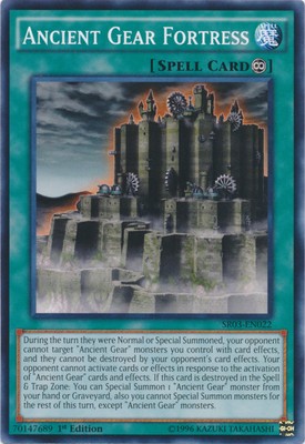 Yugioh! LP Ancient Gear Fortress - SR03-EN022 - Common - 1st Edition Lightly Pla-image