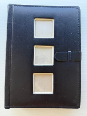 Photo Album Navy Faux Leather 3 Cover Photos 300 4x6 Photos Storage Pocket-image