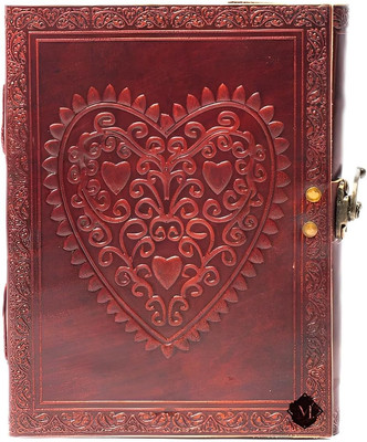 Celtic Heart Handmade Vintage Large 8'' Embossed Leather Bound Journal with Lock-image