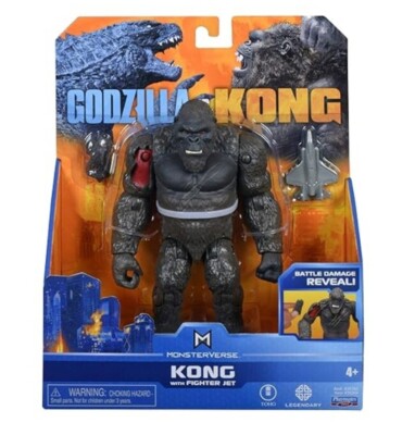 Godzilla vs Kong KONG WITH FIGHTER JET Action Figure Monsterverse Playmates NIB-image