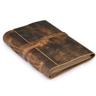  Leather Bound Journal Writing 6 inches X 4 inches(A6) Cappuccino Brown-image