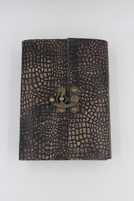leather Bound Antique Handmade Notebook/Diary/Sketchbook snake print S21-image