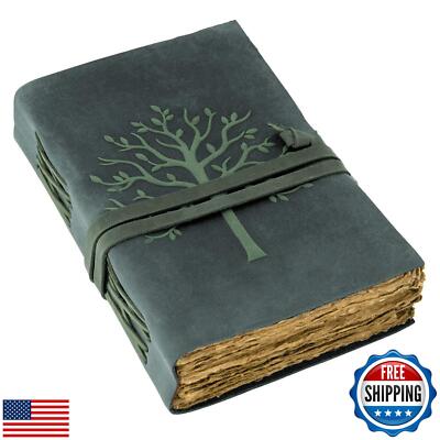 NomadCraftsCo. Vintage Leather Journal Tree of Life-Leather Bound Journal-Ant-image