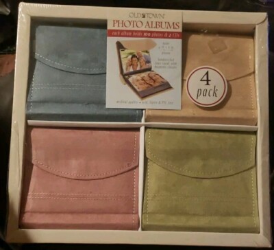 Old Town Faux Suede Photo Albums Set Of 4 Magnetic Closure/Acid Free/Hand Stitch-image