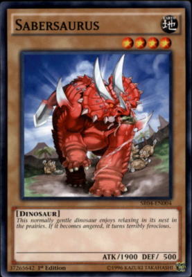 2017 Yu Gi Oh Dinosmashers Fury Structure Deck #SR04EN004 Sabersaurus C-image