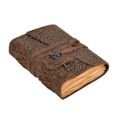 LEATHER VILLAGE Handmade Leather Bound Journal for Women- Brown | 7X5 (A7)-image