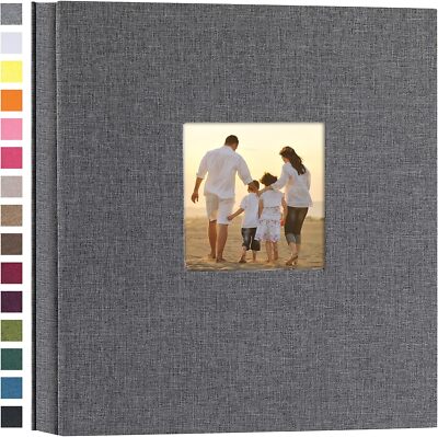 600-Pocket Linen Hardcover 4x6 Photo Album for Family Events (Gray)-image