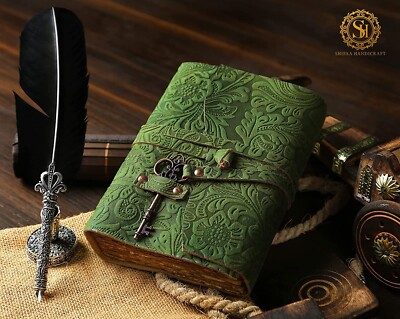 LEATHER VILLAGE Leather Bound Floral Embossed Journal for Women Men - 200 Pages-image