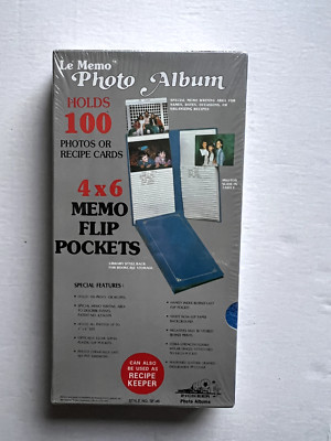 Vintage Le Memo Photo Album White Flip Pockets Holds 100 4x6 SF-46 NOS Sealed-image
