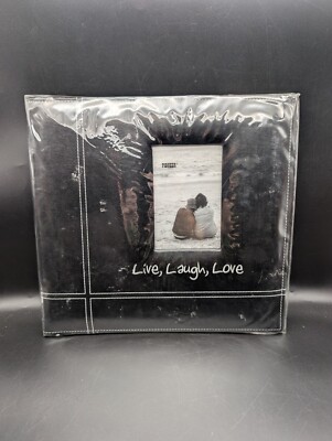 Photo Album Pioneer 200 Photos Embroidered Sewn Leatherette Cover in Black-image