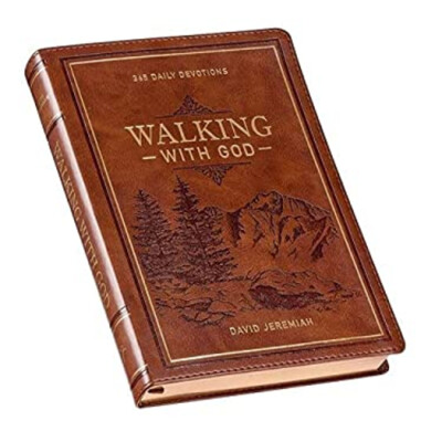 Devotional Walking with God Large Print Leather David Jeremiah-image