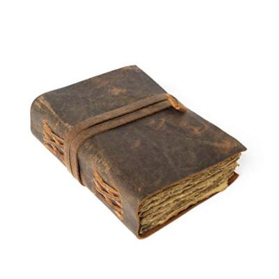 Leather Journal-Vintage Leatherbound Journal - Handmade Antique 7.5