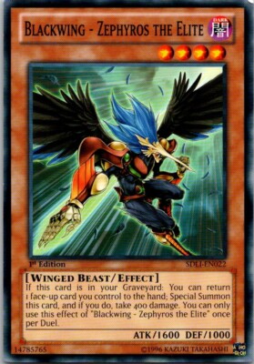Yugioh Blackwing Zephyros the Elite SDLI-EN022 1st Ed Structure Deck Realm Light-image