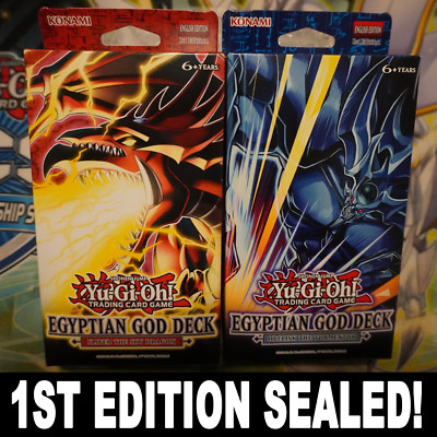 YuGiOh Egyptian God Deck Slifer & Obelisk 1ST EDITION Structure Deck Sealed!-image