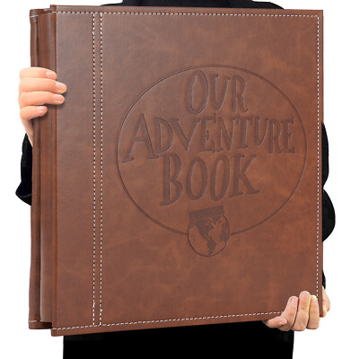 PU Leather Photo Album Our Adventure Book Retro Handmade Scrapbook Brown 40Pages-image