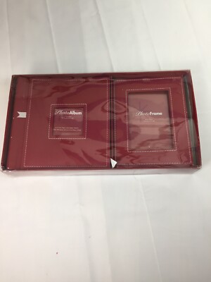 Dark Red Picture Album And Frame 4X6 Unused-image