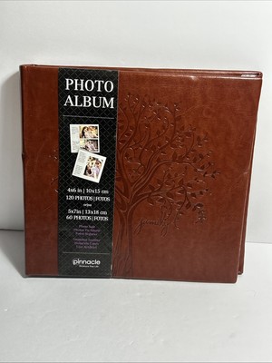 Pinnacle Photo Album Family Tree Leather Holds 120 4x6 or 60 5x7 Memory BOOK NEW-image