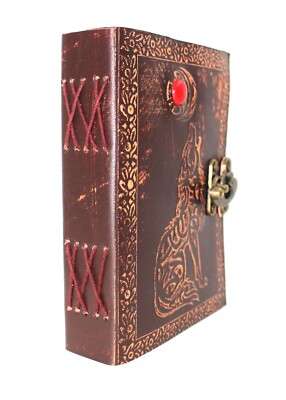 Vintage leather Bound Handmade Antique Paper Notebook Diary, Sketchbook Wolf S09-image