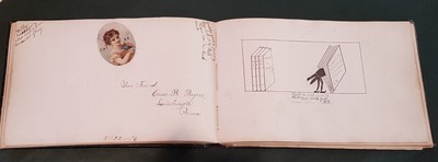 1882 antique AUTOGRAPH ALBUM easton pa CLARA A. BECK lewisburg seminary sketch-image