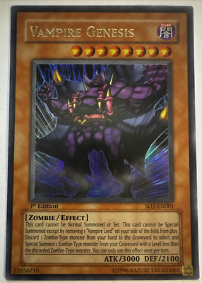 YuGiOh Vampire Genesis SD2-EN001 Ultra Rare 1st Edition-image