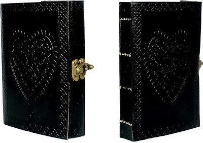 (Pack of 2) Handmade Heart Leather Journal Embossed Travel Diary Bound Notebook-image