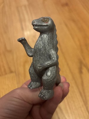 Rare Kaiju Figure Vintage 3-Inch KO Godzilla Gray Hard Plastic Dino Red Eye-image