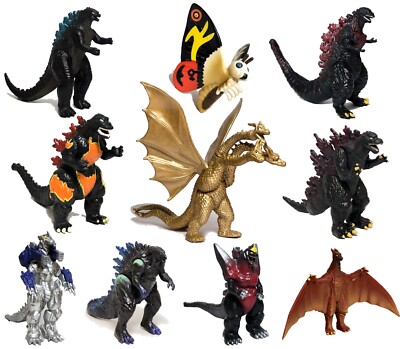 Set of 10 Godzilla Toys Movable Joint Birthday Kids Gift 2021 Action Figures -image
