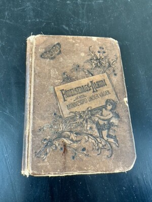1890 Swedish First Birthday Album FODELSEDAGS Antique Collector Book Religion-image