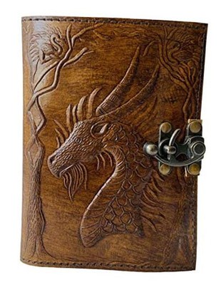 Embossed Leather Bound Journal Dragon Game of Thrones Diary with Clasp Lock -image