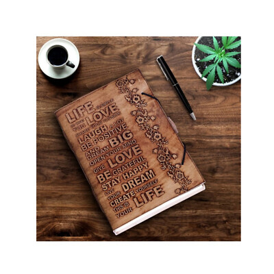 Vintage Leather bound Journal Antique Handmade Paper Notebook Diary Sketchbook-image