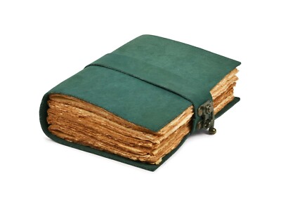 Vintage Leather Bound Journal Notebook Handmade Antique Deckle Edge Papers-image