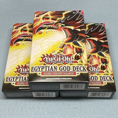 3x Yugioh Slifer the Sky Dragon Egyptian God Card Structure Deck 1st Edition-image