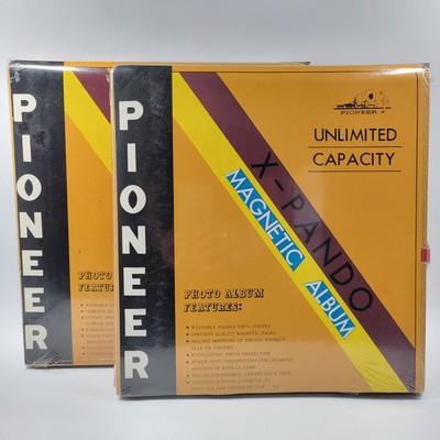 VTG Pioneer X Pando Magnetic Photo Album  W/ Refill Brown Faux Leather Lot Of 2-image