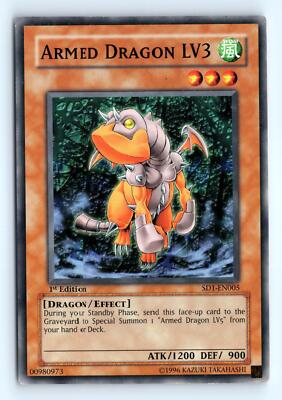 Yu-Gi-Oh Armed Dragon LV3 #SD1-EN005 Structure Deck: Dragon's Roar tcg LP-image