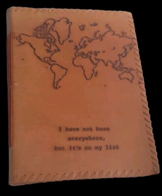 Earthbound Trading Company Leather Bound Blank Journal ~ Travel Theme and Motto-image