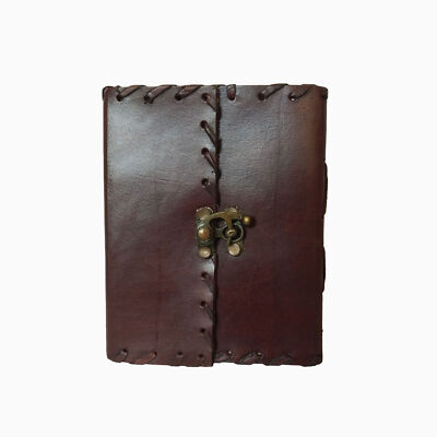 Handcrafted Pure Leather Brown Diary Vintage  Writing Notebook Wrap Around-image