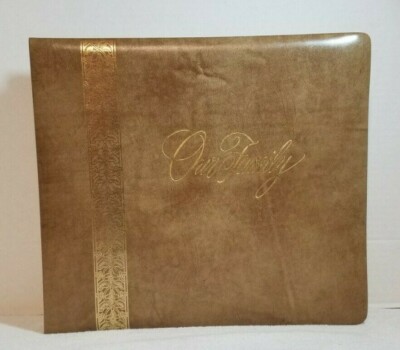 Vintage Top Grain Cowhide Our Family Photo Album-image