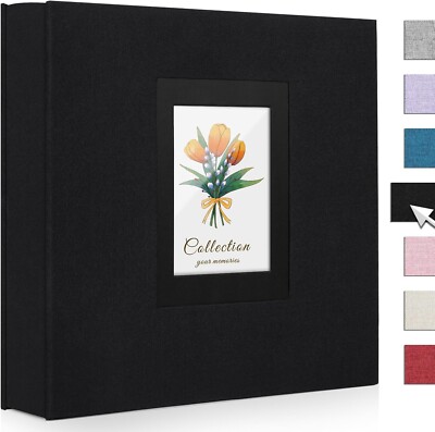 Photo Album 4x6 600 Photos, Leather Cover Extra Large Capacity Holds 600 Hori-image