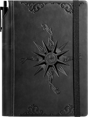CAGIE Compass Leather Notebook Journal for Men, 100 Gms 288 Pages Lined Journals-image