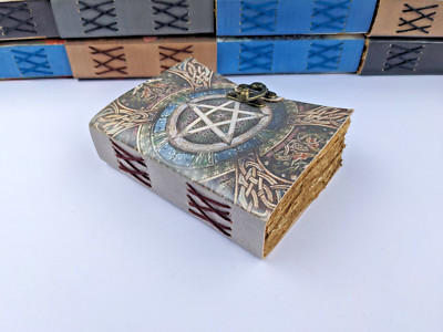 Vintage Leather bound Journal Antique Handmade Paper Notebook Diary Sketchbook-image